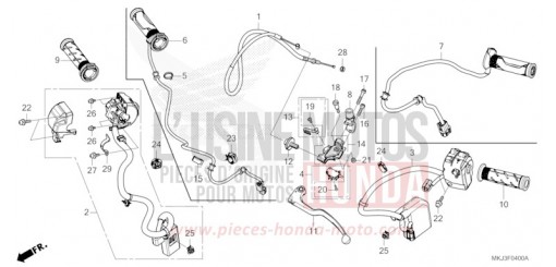 LEVIER DE GUIDON/COMMUTATEUR/CABLE CB1000RAJ de 2018